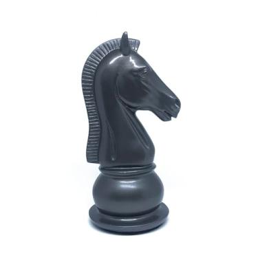Imagem de Peça Decorativa de Xadrez Cavalo Cor Chumbo