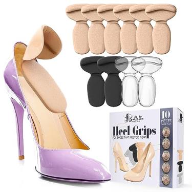 Imagem de Ballotte Protetor de calcanhar de silicone – Almofadas de calcanhar com aderência para sapatos de salto feminino – Inserções de sapato para sapatos que são muito grandes inserções de almofada de salto alto para mulheres, Multicolorido (pacote com 10), 10 Count (Pack of 1)