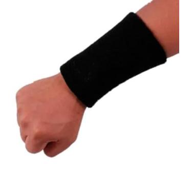 Imagem de Munhequeira Toalha Pulso 15 cm 01 Unidade Alta Absorção (Preto)