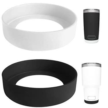 Imagem de 2 peças de capa de silicone para bota YETI Tumbler 590 ml - Proteção mais segura e menos ruído acessórios para caneca de café Tervis Tumbler 850 g 590 ml - Pode ser lavado na lava-louças