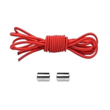 Imagem de No Tie Shoe Laces Shoes Round Shoelaces For Sneakers Rubber Elastic Laces Without Ties Kids Adult Shoe Lace Rubber Bands(Red)