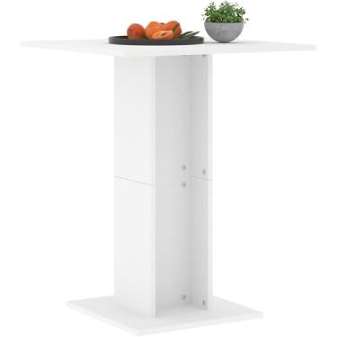 Imagem de Mesa de bistrô, mesa de bar quadrada, mesa de pub, pátio, jardim, jantar, café da manhã, suporte de mesa, casa, cozinha interna, sala de estar, móveis, concreto, cinza, 60x60x75 cm, madeira
