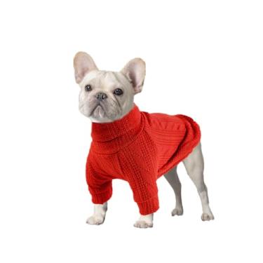 Imagem de PATTEPOINT Suéteres para cães pequenos, pulôver de gola rolê roupas clássicas para cães para clima frio, casaco para animais de estimação para cães, meninas, meninos, roupa de outono para cães