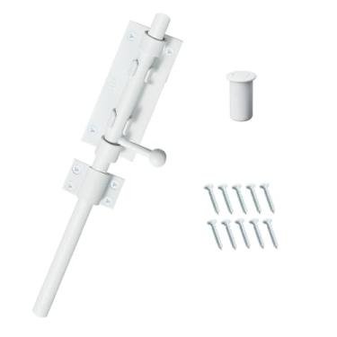 Imagem de Trinco de barril de 24 cm Parafuso de cana branco para serviço pesado, parafuso deslizante de aço inoxidável 304, ferragem para cerca externa, portões de madeira, porta de celeiro dentro da porta