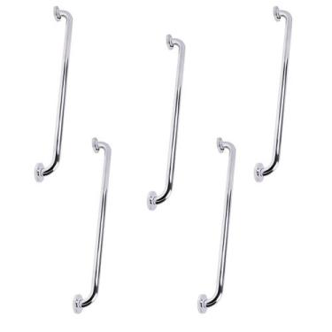 Imagem de Alça de Apoio 80cm Barra Inox Kit 5 Unidades Idoso Cadeirante Deficien