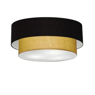 Imagem de Plafon Para Quarto Cilíndrico SQ-3064 Cúpula Cor Preto Palha - Vivare