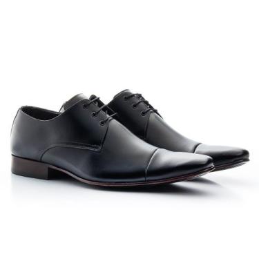 Imagem de Sapato Social Em Couro Com Detalhes Bigioni E Fechamento De Cadarço, P