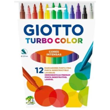 Imagem de Canetinha Marcadores Giotto Turbo Color 12 Cores Ponta Fina