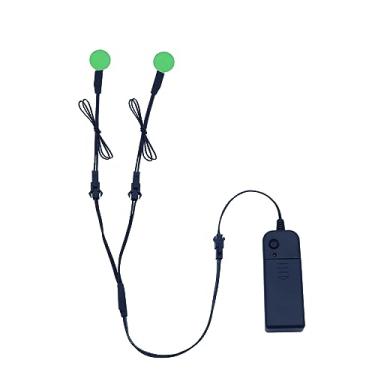 Imagem de YnGia Olhos LED incandescentes, painel de luz eletroluminescente EL folha redonda de neon cortável para cosplay festa máscara de olho decoração de capacete de super-herói (verde, 20 mm)