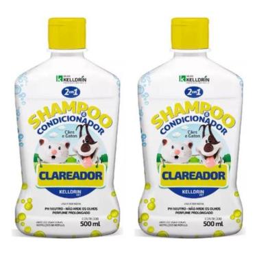 Imagem de Kit 2 Shampoo e condicionador Clareador de pelos Kelldrin 500ml