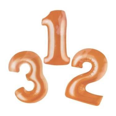 Imagem de Balão de Festa Microfoil 16" 40cm - Número Rose Gold - 01 Unidade - Pa