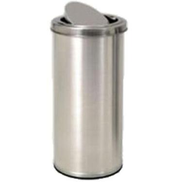 Imagem de Lixeira Inox 50 Litros com Basculante - Ati Glass, Cinza