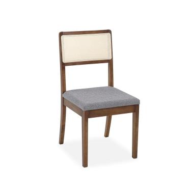 Imagem de Cadeira de Jantar Herval Cora, Madeira Maciça, Cinza e Amêndoa