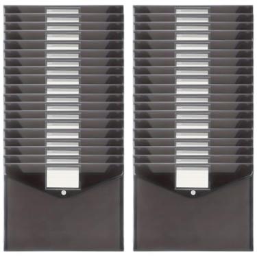 Imagem de Cobenga 80 pastas de arquivo de plástico, A4, envelopes de plástico tamanho carta com fecho de pressão, pastas de documentos, pastas de arquivo, envelopes de arquivo tamanho A4 com bolso de etiqueta,