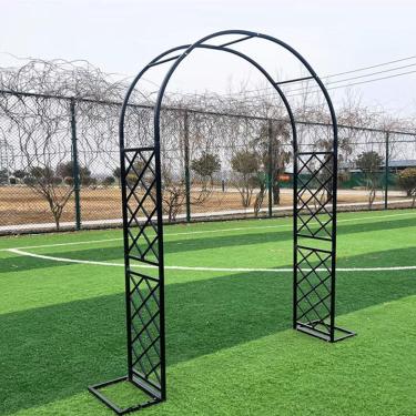 Imagem de Arco de treliça de jardim Árvore de uva de metal Arcos de rosa de aço resistente para plantas trepadeiras Arco de pérgola ao ar livre 10,8 pés 12,1 pés 8,5 pés 5,9 pés de largura, preto, ros