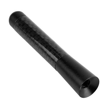 Imagem de Antena curta de rádio de fibra de carbono de 7,6 cm, antena de substituição de carro para modificações universais de carro (preto)