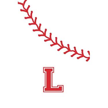 Imagem de L: Monogram Initial Letter Name Baseball Journal/Notebook, Personalized Baseball Gift, Baseball Player Notebook, Baseball Boy Birthday Present, ... gift, 120 Pages of 6" x 9" Lined Notebook