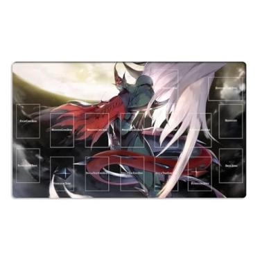Imagem de New Yugioh GX Playmat Elemental Hero Flame Wingman TCG CCG Card Game Mat with Zones+ Free Bag (ZD014-438-A)