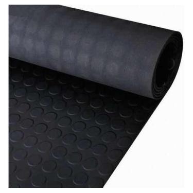 Imagem de Piso Pastilhado Moeda Preto Rolo De 50cm X 100cm - PONTO BORRACHAS