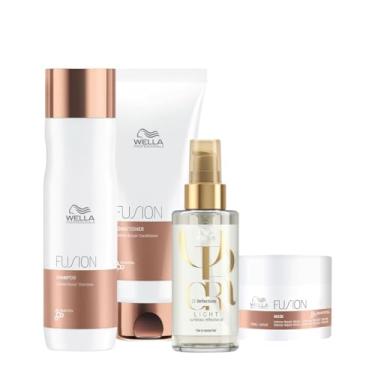 Imagem de Kit Wella Professionals Fusion Reflections Home Care Oil Light 100 (4 produtos)
