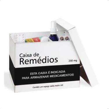 Imagem de Caixa Organizadora Porta Remédios Comprimidos Pomadas Tarja Preta Aço 