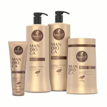 Imagem de Kit Haskell Mandioca Sh Cond Masc 1L/900g + Leave-In