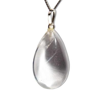 Imagem de Colar Gota Pedra Cristal Castoação Pino e Perinha Prata 950 - Cristais