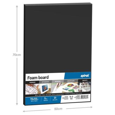 Imagem de Placa Foam 70cmx50cmx5mm preto Spiral pt 1 un