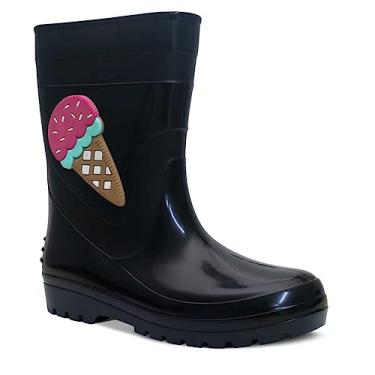 Imagem de Galocha Bota Infantil Feminina Nº 25 Ao 34 Moda Sorvete 09.16 (Preto, BR, Criança de 9 a 12 anos, Numérico, 34)