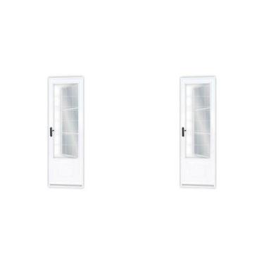 Imagem de Kit com 2 Portas de Aço Postigo 215x85cm com Grade Quadrada Minas Sul 