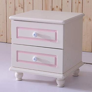 Imagem de Mesa lateral moderna mesa de cabeceira adequada para quarto, sala de estar, corredor, escritório, 45 x 41 x 46,5 cm (várias cores opcionais) mesas de canto para quarto (cor: azul) (rosa claro)