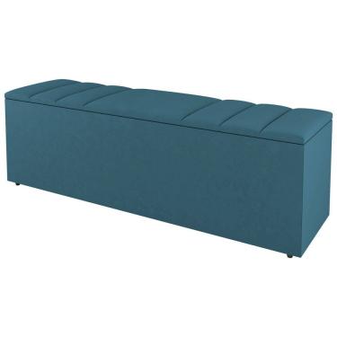 Imagem de Calçadeira Baú King Size Grace 190cm Suede Turquesa - Abmaza