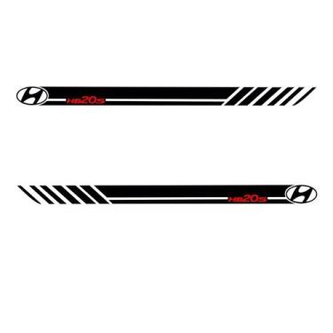 Imagem de Par Adesivo Faixa Lateral HB20S  -   Preto - Jhow Adesivos