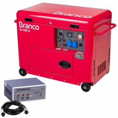 Imagem de Gerador Diesel 7kva Branco Bd-7000 Es Mono 110v-220v Com Painel Ats