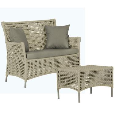 Imagem de 1 Sofá E Mesa Centro Igapó Alumínio Corda Náutica E8 Trama Rami