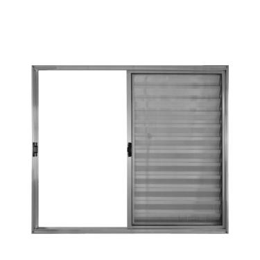 Imagem de Veneziana 3 Folhas De Correr S/grade 1.00 X 1.20 Alumínio Brilhante Linha Modular - Hale