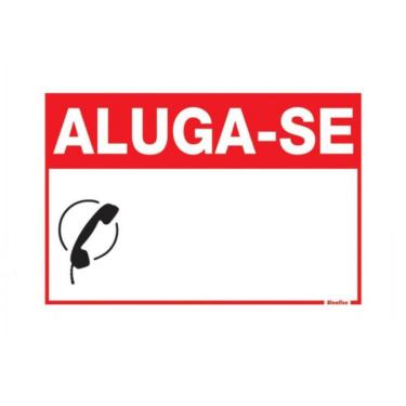 Imagem de Placa De Sinalização Sinalize 20x30cm - Aluga-se