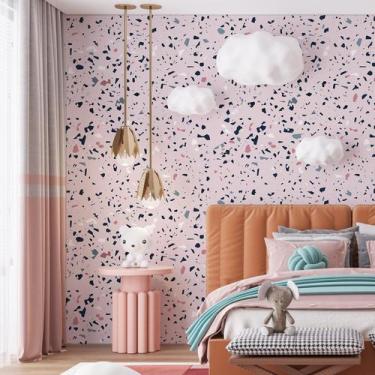 Imagem de Kit 6 Rolos Papel De Parede Adesivo Granilite Rosa 3,0M - Gh Papel De 