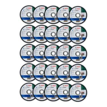 Imagem de Kit Disco de Corte Metal Bosch Standard 115mm 1mm Grão 60 Inox Centro 