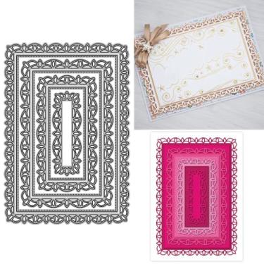 Imagem de XMZZMX Rótulo de fundo de renda matrizes de corte de metal para fazer cartões, kit de moldes de corte de papel em relevo, suprimentos, álbuns, porta-fotos, álbum de recortes, conjuntos de estênceis de