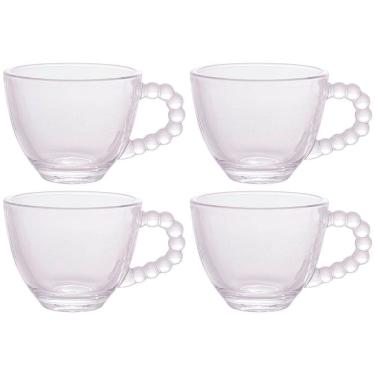 Imagem de Conjunto Com 4 Xícaras Para Café Wolff Pearl Em Cristal 80ml Transparente