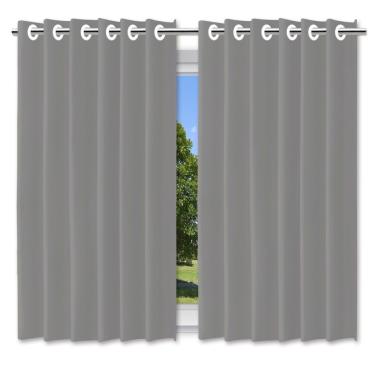 Imagem de Cortina Blackout Pelicula C-ilhos Cinza 280x140