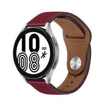 Imagem de Pulseira Vinho de Couro 20mm Compativel Smartwatch Watch3 41/45mmActiv
