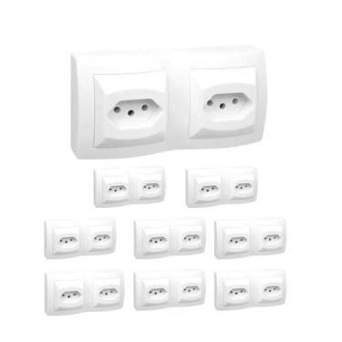 Imagem de 9 Tomada Dupla Sobrepor Pial Sistema X 2P+T 10A 250V