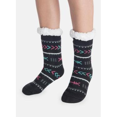 Imagem de Meia Botinha Tricô Antiderrapante Feminina Boho - Puket, 34 A 35