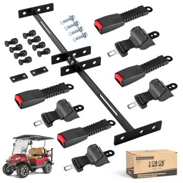 Imagem de Kit de suporte de cinto retrátil para carrinho de golfe 10L0L, kit de cinto de passageiro 4 retrátil para TXT de EZGO, Yamaha Drive, DS de carro de clube (não adequado para RXV