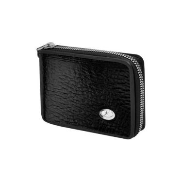 Imagem de Carteira Mitty Em Couro Com Ziper Preta - M1Z