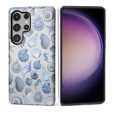 Imagem de Kapadiy Capa para Samsung Galaxy S24 Ultra [Design de Concha Praia de Verão] - Proteção Dupla Híbrida (Silicone + PC Rígido) Capa Protetora à Prova de Choque para Homens e Mulheres