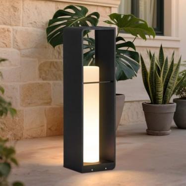 Imagem de Luzes externas para pátio lâmpada de chão externa alimentada por energia solar, iluminação de paisagem do crepúsculo ao amanhecer para deck jardim quintal varanda (grande)