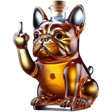 Imagem de Estátua De Arte - Garrafa De Uísque Bulldog Engraçada Garrafa De Vidro De Vinho De Whiskey Para Cães Decantador De Vinho Único Bar Para Casa Decoração Para Amantes De Bulldog, D